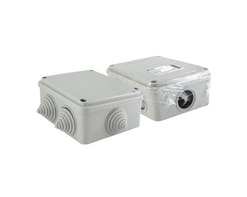 TDM SQ1401-1234 Распаячная коробка ОП 100х100х50мм, крышка на винтах, IP55, 6 вх. инд. штрихкод