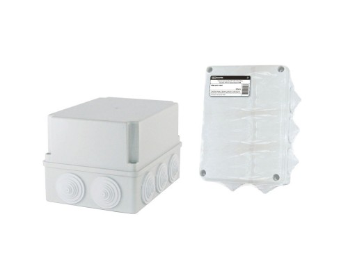 TDM SQ1401-1245 Распаячная коробка ОП 190х140х120мм, крышка, IP44, 10 гермовводов, инд. штрихкод,