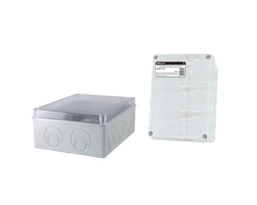 TDM SQ1401-1275 Распаячная коробка ОП 240х195х90мм, прозрач. крышка, IP44, кабельные ввода d28-3 шт., d37-2 шт.,
