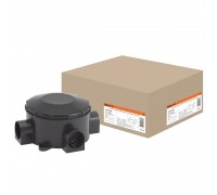 TDM SQ1401-4044 Распаячная коробка ОП D80x35 мм, IP42, 3-х рожковая, черная