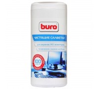 Туба с чистящими салфетками Buro BU-Ascreen для экранов мониторов/плазменных/ЖК телевизоров/ноутбуков туба 100шт 483759