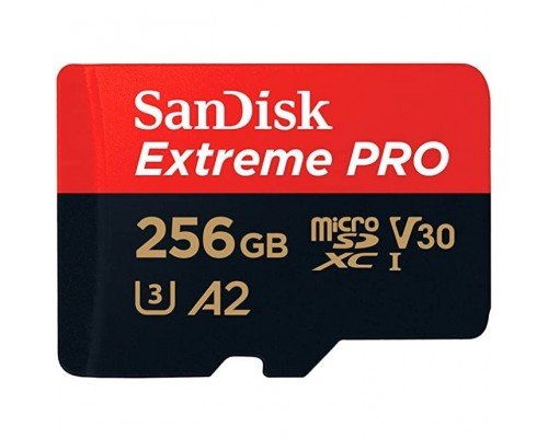 Micro SecureDigital 256GB Sandisk Extreme Pro microSDXC + SD Adapter + Rescue Pro Deluxe 200MB/s SDSQXCD-256G-GN6MA