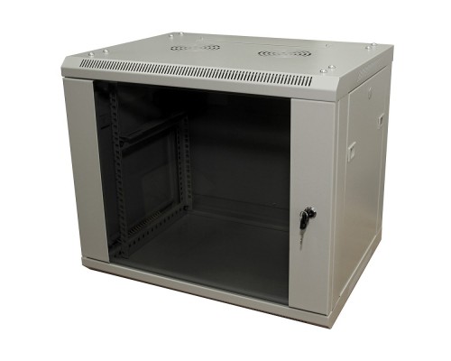 NEOMAX Шкаф телекоммуникационный настенный 6U (600х350), стеклянная дверь, замок (3шт) на ключе, разборный, цвет серый (1 коробка) NCB-WM6U-6035GK3-100-GY