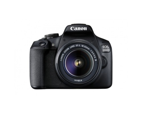 Canon EOS 2000D черный 24.1Mpix 18-55mm f/3.5-5.6 III 3 1080p Full HD SDXC Li-ion (с объективом)