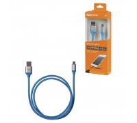TDM SQ1810-0316 Дата-кабель, ДК 16, USB - micro USB, 1 м, силиконовая оплетка, голубой,