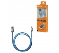 TDM SQ1810-0318 Дата-кабель, ДК 18, USB - Lightning, 1 м, силиконовая оплетка, голубой,