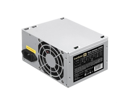 Exegate EX256711RUS-PC 500W ExeGate AA500 (ATX, PC, 8cm fan, 24pin, 4pin, 2xSATA, IDE, кабель 220V в комплекте)