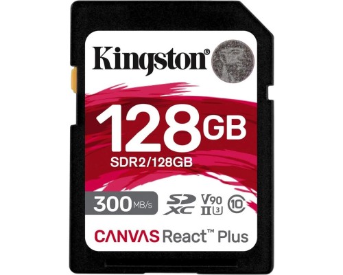SecureDigital 128GB Kingston SDHC, UHS-I Class U3 V90, чтение: 300Мб/с, запись: 260Мб/с &lt;SDR2/128GB&gt;
