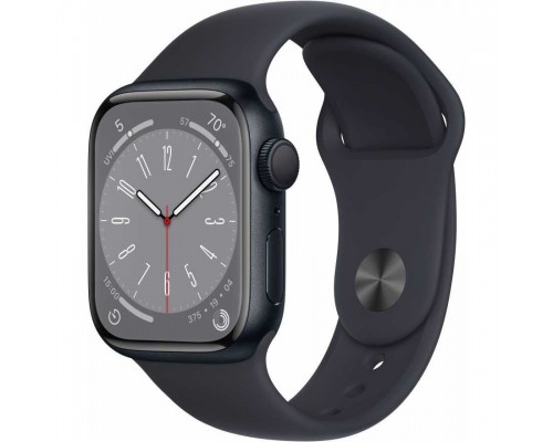 Apple Watch Series 8, 41 мм, корпус из алюминия цвета «тёмная ночь», спортивный ремешок цвета «тёмная ночь» MNP53ZP/A (Малайзия)
