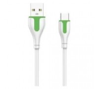LDNIO LS571/ USB кабель Type-C/ 1m/ 2.1A/ медь: 60 жил/ White&Green