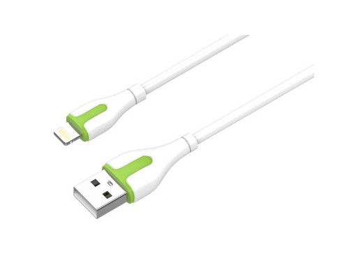 LDNIO LS572/ USB кабель Lightning/ 2m/ 2.1A/ медь: 86 жил/ White&Green