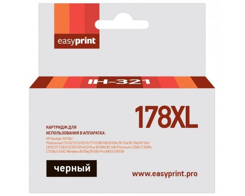 Easyprint CB321HE/CN684HE Картридж №178XL для HP Deskjet 3070A/Photosmart 5510/6510/C8583, черный, с чипом