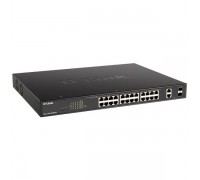 D-Link DGS-1100-26MPPV2/A3A Настраиваемый L2 коммутатор с 24 портами 10/100/1000Base-T и 2 комбо-портами 1000Base-T/SFP (порты 1-24 PoE 802.3af/at, порты 21-24 PoE 802.3bt, PoE-бюджет 525 Вт)