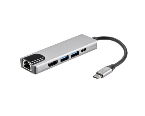 AOpen ACU435M Адаптер USB 3.1 Type-Cm -&gt;HDMI A(m) 4K@30Hz, RJ45, 2XUSB3.0, PD, iOpen &lt;ACU435M&gt;