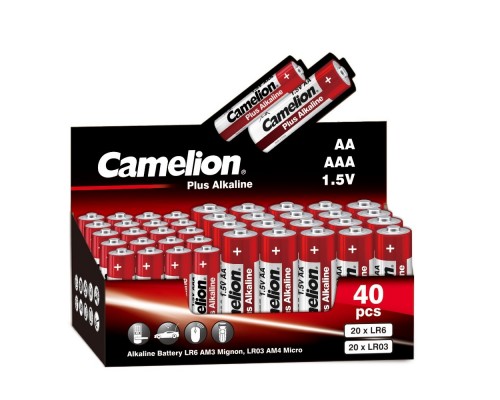 Camelion Plus Alkaline COMBO40 (20LR6 + 20LR03-CB, батарейка,1.5В) (40 шт. в уп-ке)