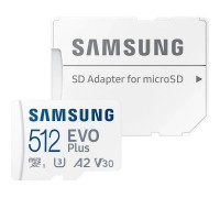 Micro SecureDigital 512GB Samsung Class 10, A2, V30, UHS-I (U3), R 130 МБ/с, &lt;MB-MC512KA/KR&gt; адаптер на SD