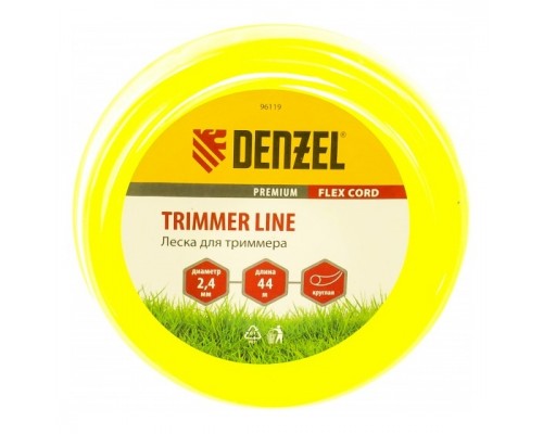 Denzel Леска для триммера круглая 2,4 мм х 44 м, блистер FLEX CORD 96119