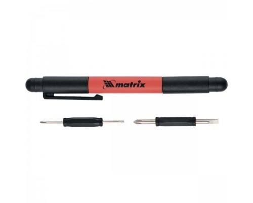 MATRIX Ручка-отвертка с комбинированными битами для точных работ, PH0, PH000, SL1.5, SL3 CrV 11598