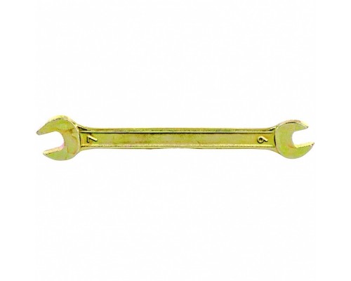 СИБРТЕХ Ключ рожковый, 6 х 7 мм, желтый цинк 14301