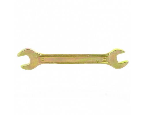 СИБРТЕХ Ключ рожковый, 10 х 11 мм, желтый цинк 14304