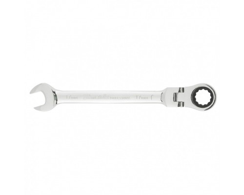 MATRIX Ключ комбинированный трещоточный, 17мм, CrV, шарнирный, зерк.хром 14869