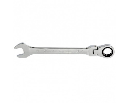 MATRIX Ключ комбинированный трещоточный, 19мм, CrV, шарнирный, зерк.хром 14871