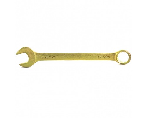 СИБРТЕХ Ключ комбинированный, 32 мм, желтый цинк 14989