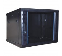 NEOMAX Шкаф телекоммуникационный настенный 6U (600х450), стеклянная дверь, замок-ключ (3 шт) , разборный, цвет черный (1 коробка) NM-CBWM-6U6045GKL-201-BK