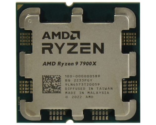 CPU AMD Ryzen 9 7900X OEM (100-000000589) 4,70GHz, Turbo 5,60GHz, RDNA 2 Graphics AM5