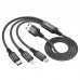 HOCO HC-67400 X76/ USB кабель 3-in-1: Lightning+Micro+Type-C/ 1m/ 2A/ Black