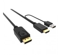 аудио-видео Buro HDMI (m)/DisplayPort (m) 2м. Позолоченные контакты черный (HDMI-DP-2M)