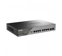 D-Link DSS-200G-10MP/A1A Настраиваемый L2 коммутатор с 8 портами 10/100/1000Base-T и 2 портами 1000Base-X SFP (8 портов PoE 802.3af/at, PoE-бюджет 130 Вт, дальность до 250 м)