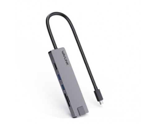 UHP3409 Docking Station WAVLINK USB-C Travel Mini/100W PowerDelivery/ 1xUSB3.0/1xUSB2.0/1xHDMI 4K 30HZ/1xGigabit LAN