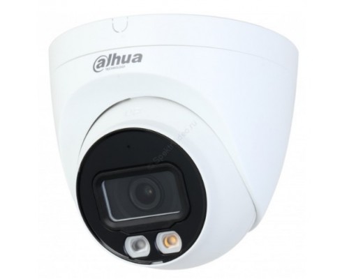 DAHUA DH-IPC-HDW2249TP-S-IL-0280B Уличная турельная IP-видеокамера Full-color с ИИ 2Мп, 1/2.8” CMOS, объектив 2.8мм, видеоаналитика, ИК до 30м, LED до 30м, IP67, корпус: металл, пластик