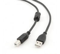 Filum Кабель USB 2.0 Pro, 1 м., ферритовое кольцо, черный, разъемы: USB A male-USB B male, пакет. FL-CPro-U2-AM-BM-F1-1M (894161)