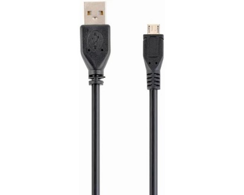 Filum Кабель USB 2.0, 1 м., черный, 2A, разъемы: USB A male- USB micro B male, пакет. FL-C-U2-AM-microBM-1M (956702)