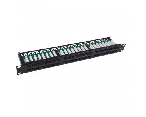 Патч-панель 19 NEOMAX NM-PP-1U48P-UC5E-D-105-BK 1U, 48 портов, кат.5E, UTP, Dual IDC, цвет черный