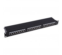 Патч-панель 19 NEOMAX NM-PP-1U24P-SC6-D-104-BK 1U, 24 порта, кат.6, STP, Dual IDC, цвет черный
