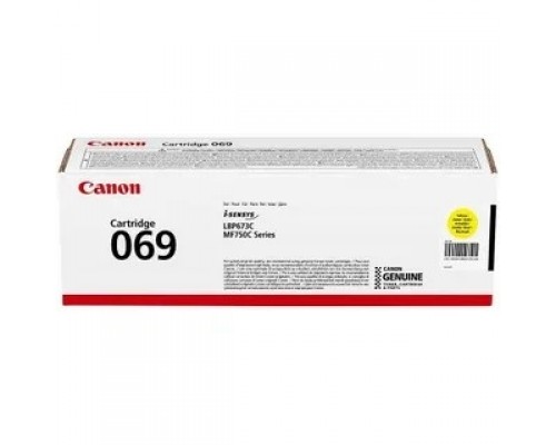 Canon Cartridge 069Y 5091C002 тонер-картридж для MF752Cdw/MF754Cdw/LBP673Cdw 1900 стр. жёлтый