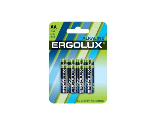 Ergolux Alkaline BL8 LR6 (LR6 BP8, батарейка,1.5В)