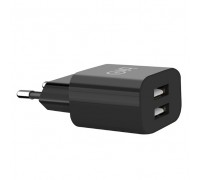 Bion Сетевое Зарядное Устройство, 2*USB-A, 10 Вт, черный BXP-ADP-2A-10B