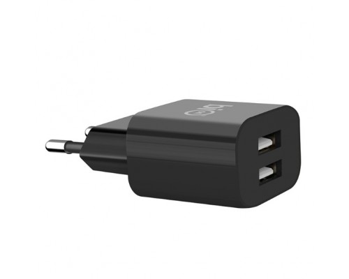 Bion Сетевое Зарядное Устройство, 2*USB-A, 10 Вт, черный BXP-ADP-2A-10B