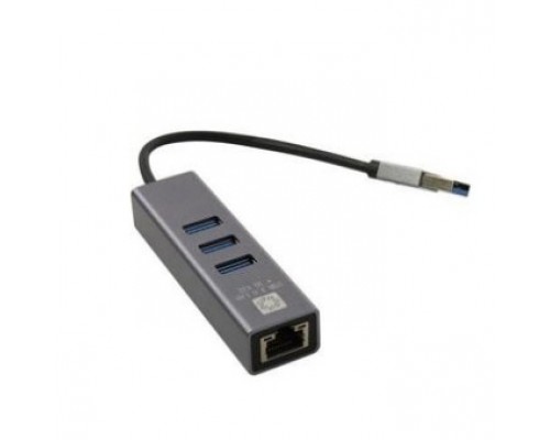 5bites UA3-45-11BK Кабель-адаптер USB3.0 / 3*USB3.0 / RJ45 1G / AL / GREY
