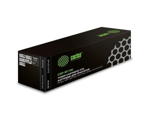 Картридж лазерный Cactus CSP-W1106 черный (1000стр.) для HP Laser 107a/107r/107w/135a MFP/135r MFP/135w MFP/137fnw MFP