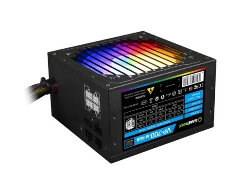 GameMax Блок питания ATX 700W VP-700-RGB-MODULAR 80+, Ultra quiet