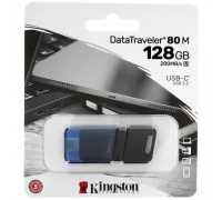 Kingston USB Drive 128GB DataTraveler 80 M DT80M (Type-C) USB3.2, черный DT80M/128GB