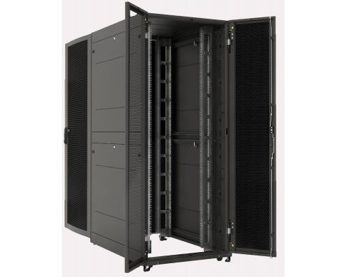 ЦМО Шкаф серверный ПРОФ напольный 42U (800 х 1000) двери двойные перф. 2 шт., черный, в сборе ШТК-СП-42.8.10-88АА-9005
