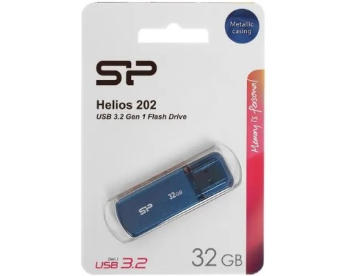 Флеш накопитель 32Gb Silicon Power Helios 202, USB 3.2, Голубой