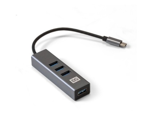 Exegate EX293987RUS USB-Хаб (концентратор) ExeGate DUB-4TC (кабель-адаптер USB Type C --&gt; 4xUSB3.0, Plug&Play, серебристый)