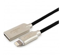 Кабель интерфейсный USB 2.0 Cablexpert CC-P-APUSB02Bk-0.5M MFI, AM/Lightning, серия Platinum, длина 0.5м, черный, блистер